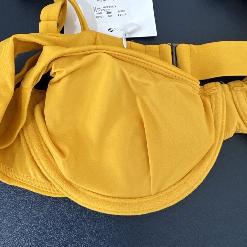Mindy X Andie Women's S The Bermuda Underwire Swim Bikini Top Daffodil NWT‎ - Picture 9 of 16